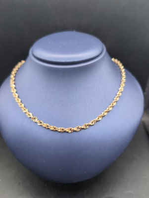 20" Gold Rope Chain 14K Yellow Gold 5.37g