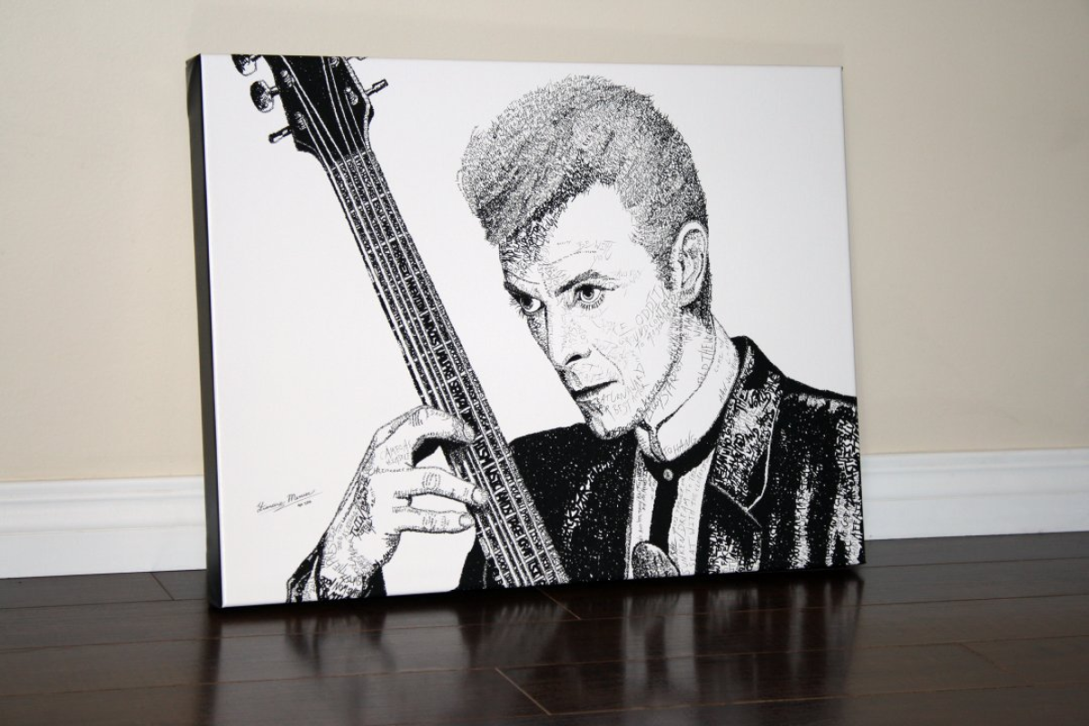 David Bowie Word Art - 24x18" Ink Drawing