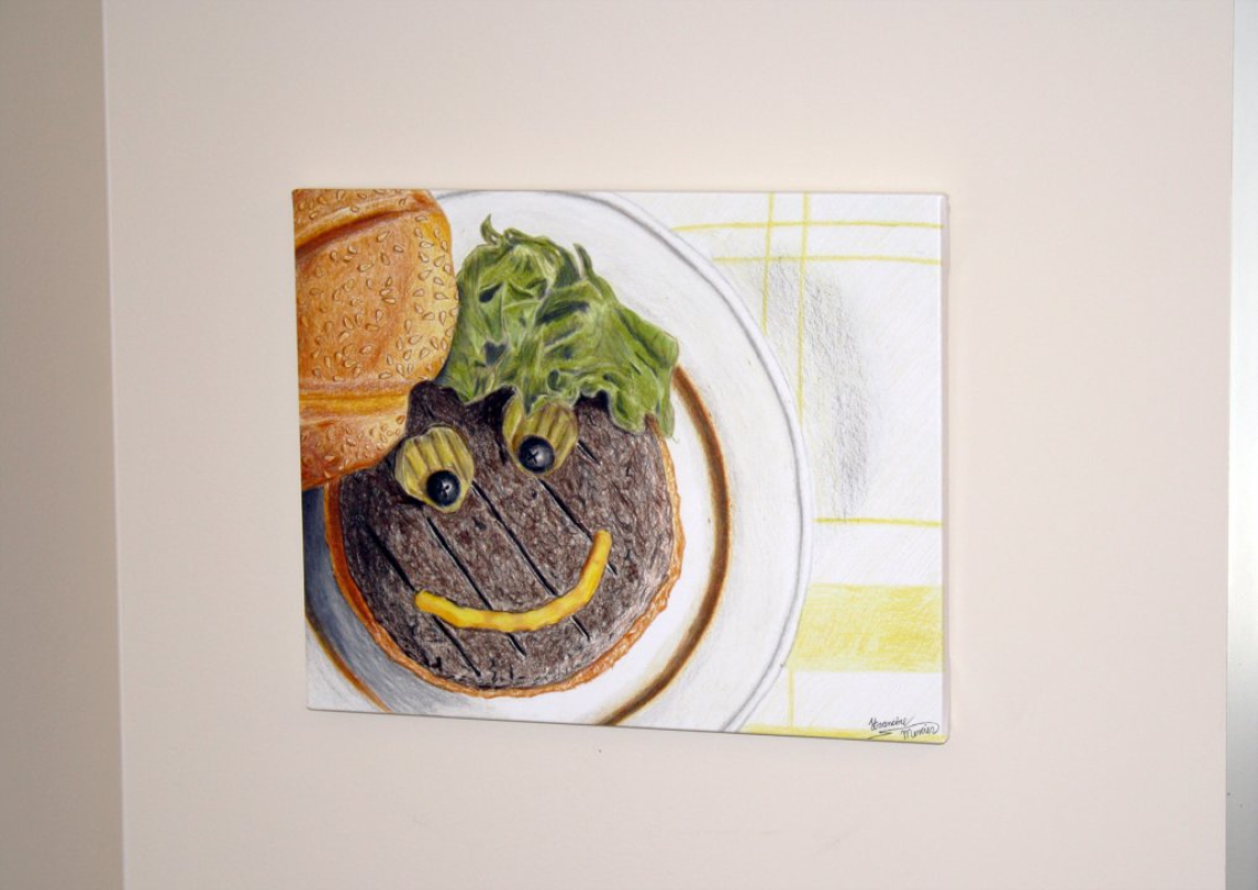 Happy Hamburger Sketch - 17x13.5" Limited Edition
