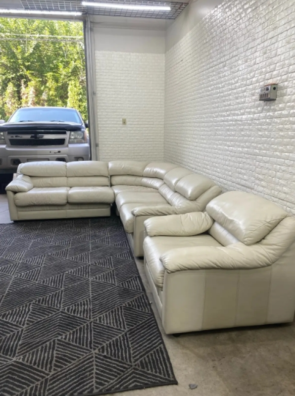 FREE DELIVERY - Genuine Leather Sectional