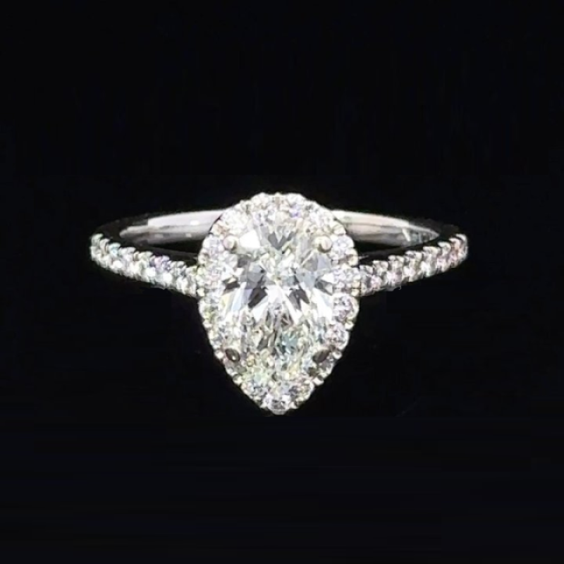 Lady's Diamond Engagement Ring 45 Diamonds 1.82 Carat T.W. 14K White Gold 2.8g
