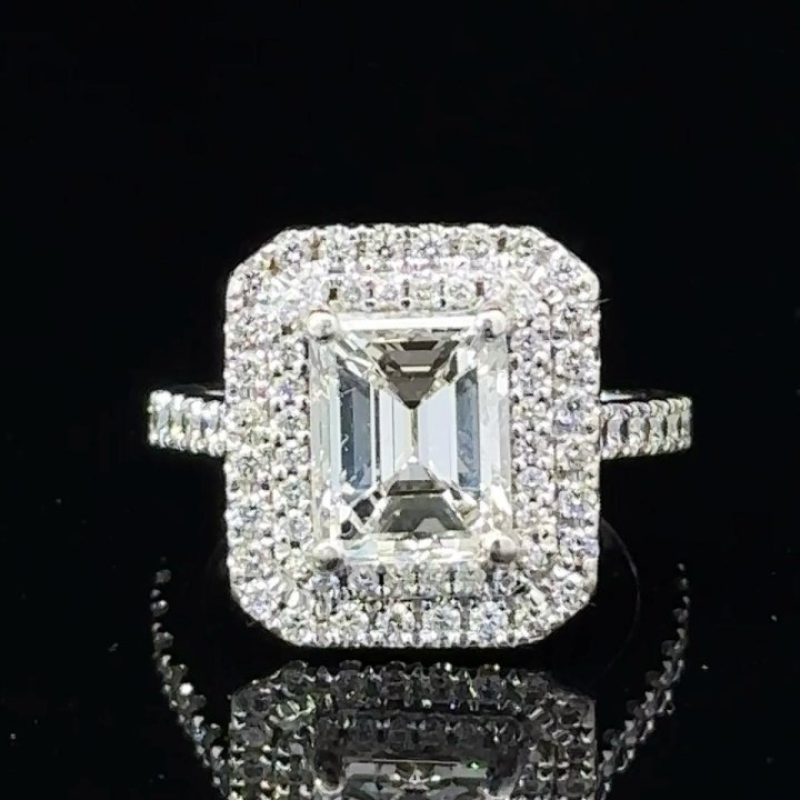 Lady's Diamond Engagement Ring 71 Diamonds 2.51 Carat T.W. 14K White Gold 4.18g