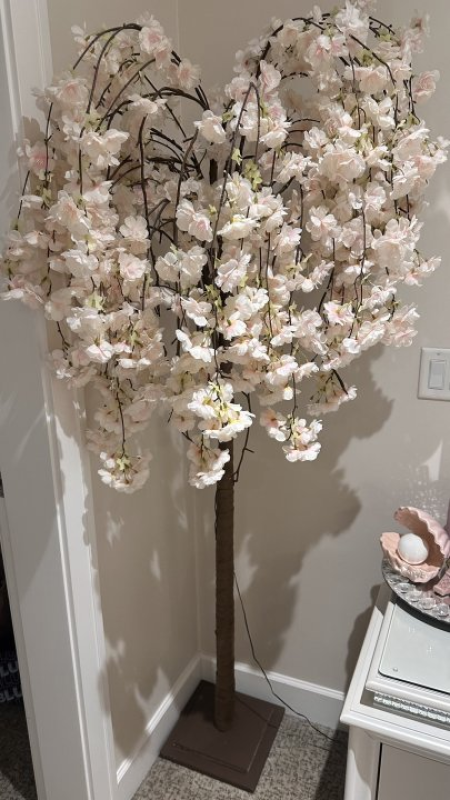 Lighted Faux Weeping Cherry Blossom Tree