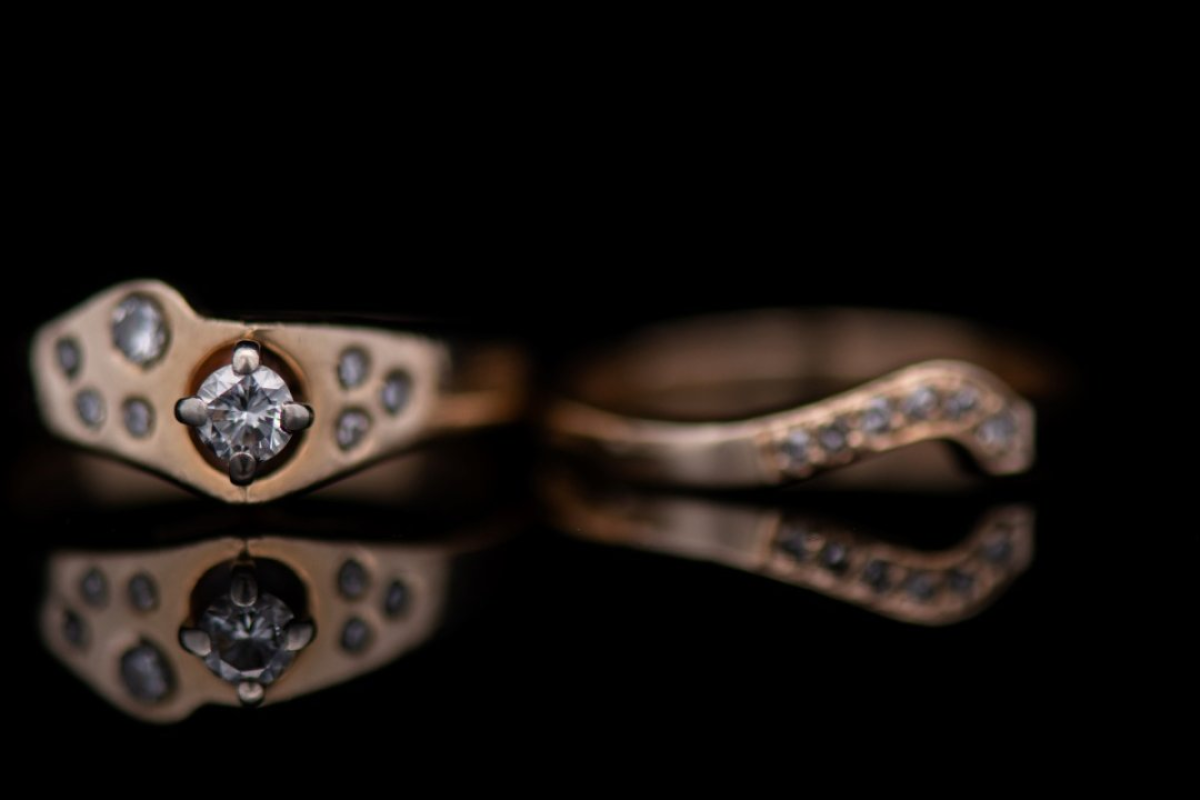Lady's Diamond Wedding Set 14 Diamonds .37 Carat T.W. 14K Yellow Gold 7.4g
