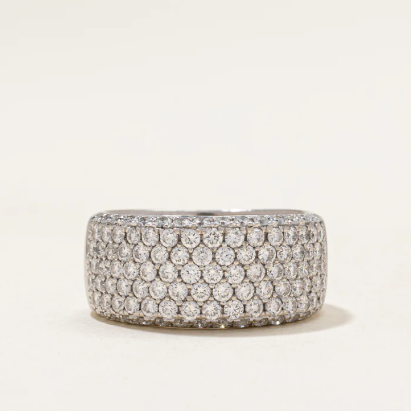 Pave Set Diamond Cluster Ring