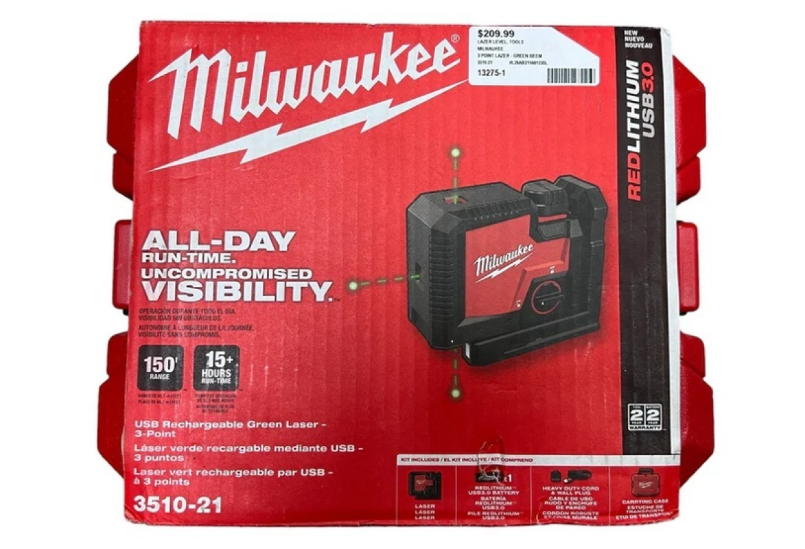 Milwaukee 3-point green laser.
