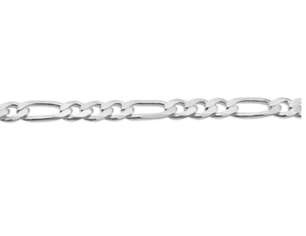 Sterling silver, 4.3mm figaro chain
