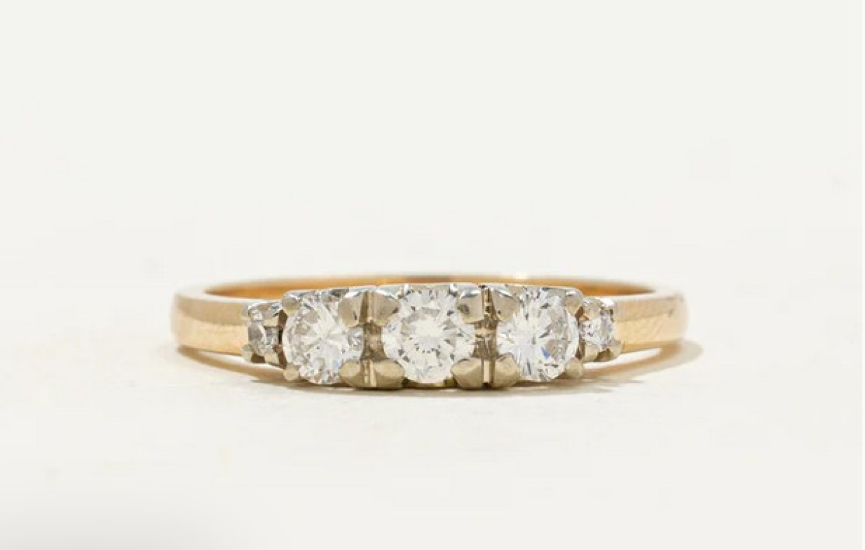 Birks' Three Stone Diamond Thin Ring