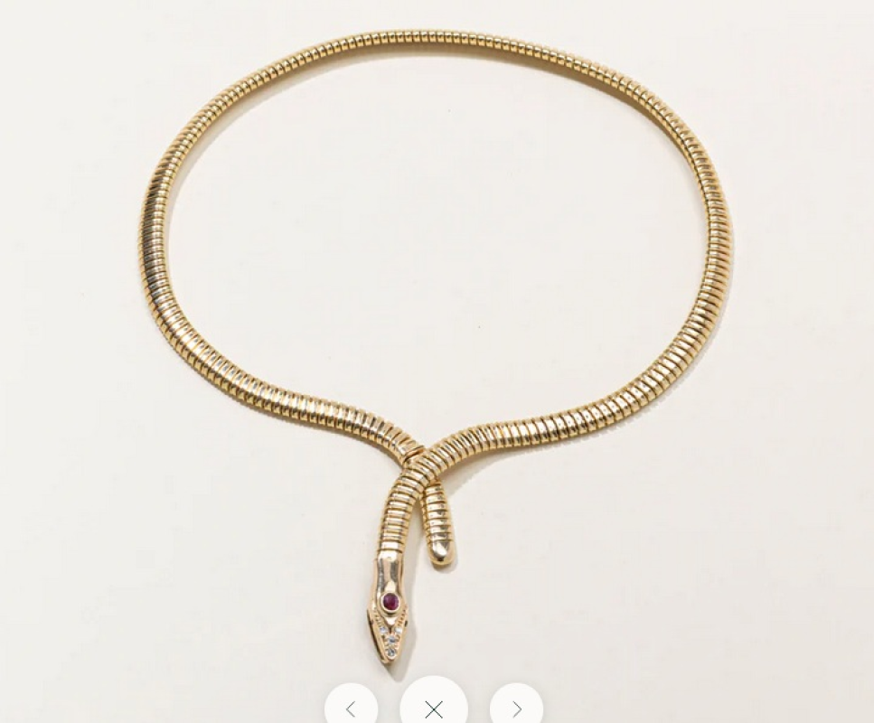 14k Ruby & Diamond Snake Necklace