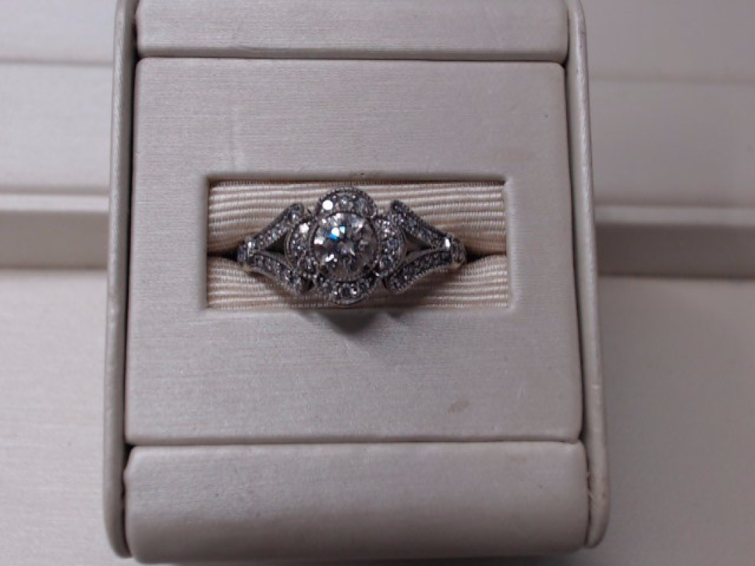 Lady's Diamond Engagement Ring .53 CT. 14K White Gold 3.62g