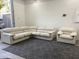 FREE DELIVERY - Genuine Leather Sectional