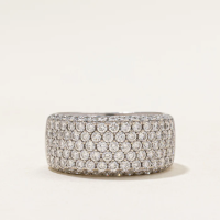 Pave Set Diamond Cluster Ring