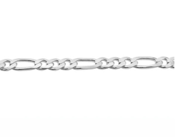 Sterling silver, 4.3mm figaro chain