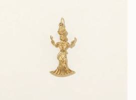 18k Yellow Gold Woman Charm