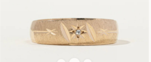 Canadian Star Set Diamond Textured Band
