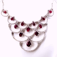 Ruby Diamond & Stone Necklace 295 Diamonds 6.50 C.T.W. 14K