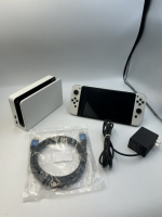 NINTENDO SWITCH OLED W/ DOCK, POWER, HDMI, JOY-CONS, CRACK IN SCREEN