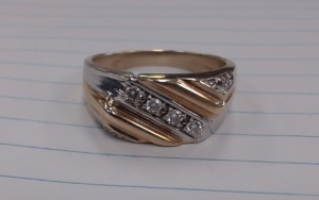 Gent's Gold Ring 10K 2 Tone Gold 8.33g