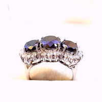 Black & White Diamond Ring 5.84 CTW 14KWG Gold 6.4g size:7.25 APP$20,256