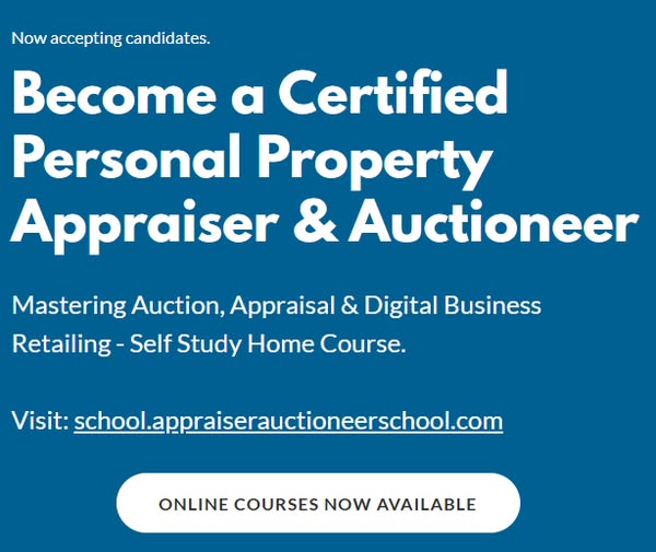 SCHOOL, Learn Certified Appraisals; AUCTION Cups to Saucers, Farms, Equipment, REAL ESTATE & more in Windsor, ON